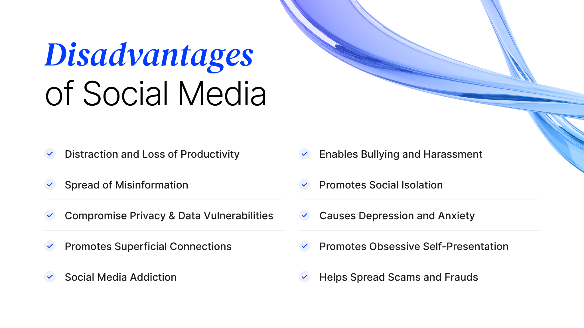 Disadvantages of Social Media